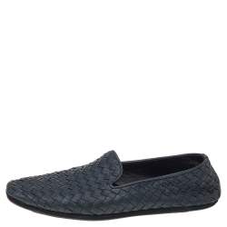 Pre Owned حذاء سليبرز سموكينغ بوتيغا فينيتا جلد انترشياتو كحلي مقاس 40