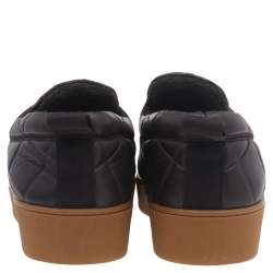 مملوكة مسبقًا Bottega Veneta Brown Quilted Leather Slip On Sneakers Size 45