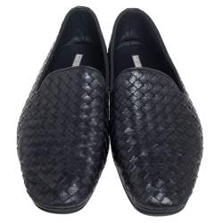 Pre Owned حذاء سليبرز سموكينغ بوتيغا فينيتا جلد انترشياتو أسود مقاس 44