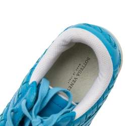 Bottega Veneta Blue Intrecciato Leather Speedster Sneakers Size 39.5