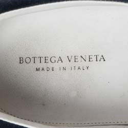 Bottega Veneta Navy Blue Intrecciato Suede Slip On Sneakers Size 42