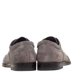 Bottega Veneta Grey Suede Brogue Oxfords Size 43