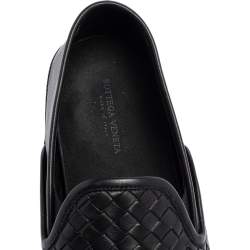 مملوكة مسبقًا Bottega Veneta Black Intrecciato Leather Smoking Slippers Size 40