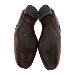 مملوكة مسبقًا حذاء لوفرز بوتيغا فينيتا سليب أون جلد بني داكن مقاس 43