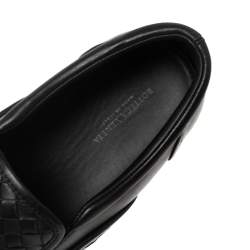 Bottega Veneta Black  Intreciato Leather Slip on Sneakers Size 40