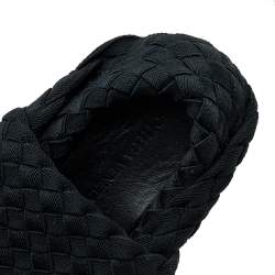 Pre Owned Bottega Veneta Black Intrecciato Elastic Fabric Starfish Slip On Sneakers Size 42