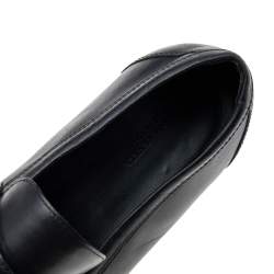 مملوكة مسبقًا Bottega Veneta Black Leather Intrecciato Slip On Loafers Size 46
