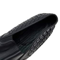 Bottega Veneta Black Intrecciato Leather Slip On Espadrilles Size 42