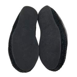 Bottega Veneta Black Intrecciato Leather Slip On Espadrilles Size 42