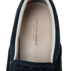 Bottega Veneta Navy Blue Intrecciato Suede Slip on Sneakers Size 41