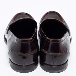 Bottega Veneta Burgundy Leather Penny Slip On Loafers Size 42.5 