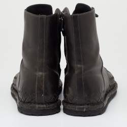 Bottega Veneta Black Leather Combat Boots Size 40