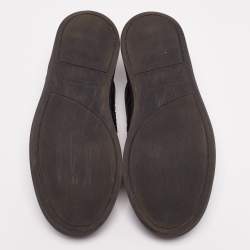 Pre Owned Bottega Veneta Black Intrecciato Leather Dodger Slip-On Sneakers Size 44