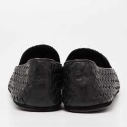 مملوكة مسبقًا Bottega Veneta Black Intrecciato Leather Smoking Slippers Size 44