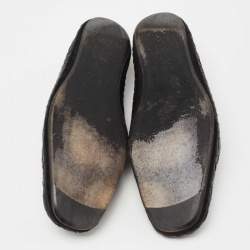 مملوكة مسبقًا Bottega Veneta Black Intrecciato Leather Smoking Slippers Size 44