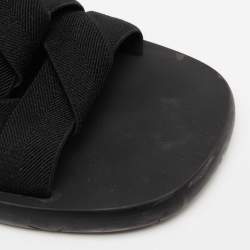 Pre Owned Bottega Veneta Black Elastic Slide Sandals Size 44