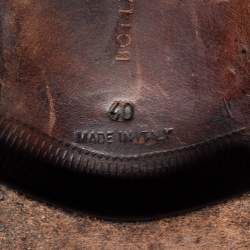 Pre Owned Bottega Veneta Black Leather Brogue Oxford Size 40