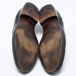 Pre Owned Bottega Veneta Black Leather Brogue Oxford Size 40