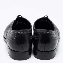 Pre Owned Bottega Veneta Black Leather Brogue Oxford Size 40