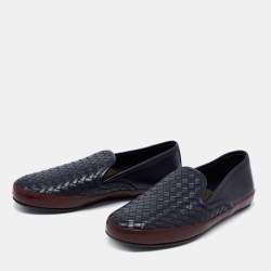 مملوكة مسبقًا سموكينغ سليبرز بوتيغا فينيتا جلد أنترشياتو أزرق كحلي / بني مقاس 39