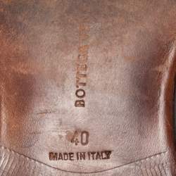 Pre Owned Bottega Veneta Brown Leather Tassel Slip On Loafers Size 40