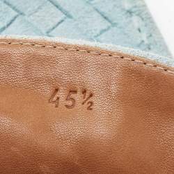 Pre Owned حذاء لوفرز بوتيغا فيتينا سويدي إنترشياتو أزرق فاتح بفيونكة مقاس 45.5