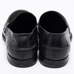 Pre Owned حذاء لوفرز بوتيغا فينيتا جلد وسويدي أسود سليب أون مقاس 42