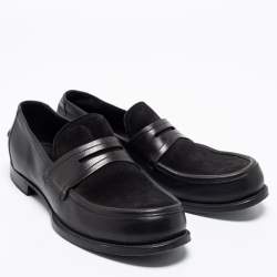 Pre Owned حذاء لوفرز بوتيغا فينيتا جلد وسويدي أسود سليب أون مقاس 42