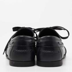 Pre Owned Bottega Veneta Navy Blue Intrecciato Leather Loafers Derby Size 41