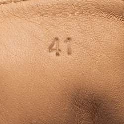 Pre Owned Bottega Veneta Black Leather And Canvas Trimmed Lace-Up Espadrilles Size 41