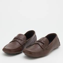 مملوكة مسبقًا حذاء لوفرز بوتيغا فينيتا درايفر جلد إنترشياتو مموج بني مقاس 41