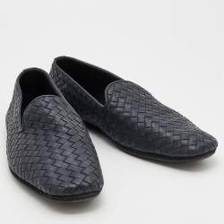 Pre Owned حذاء سموكينغ سليبرز بوتيغا فينيتا جلد إنترشييتو أسود مقاس 42