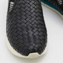 Bottega Veneta Black Intrecciato Leather Slip On Sneakers Size 42