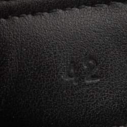 Pre Owned Bottega Veneta Black Fabric Logo Flat Slide Sandals Size 42