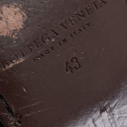 مملوكة مسبقًا Bottega Veneta Dark Brown Intrecciato Leather Bow Loafers Size 43