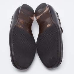 مملوكة مسبقًا Bottega Veneta Dark Brown Intrecciato Leather Bow Loafers Size 43