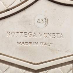 Pre Owned Bottega Veneta Black Intrecciato Leather Velcro Strap High Top Sneakers Size 43.5