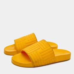 Bottega Veneta Orange Embossed Rubber Slides Size 41