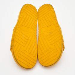 Bottega Veneta Orange Embossed Rubber Slides Size 41