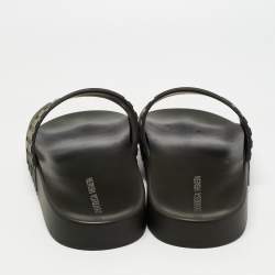 Bottega Veneta Black Embossed Rubber Slides Size 43