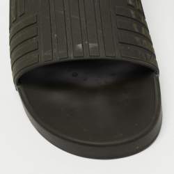 Bottega Veneta Black Embossed Rubber Slides Size 43