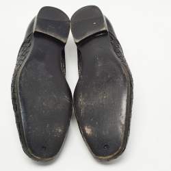 Bottega Veneta Black Intrecciato Leather Smoking Slippers Size  42