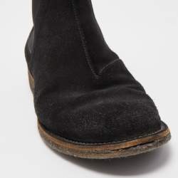 Bottega Veneta Black Suede Chelsea Ankle Boots Size 40