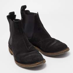 Bottega Veneta Black Suede Chelsea Ankle Boots Size 40