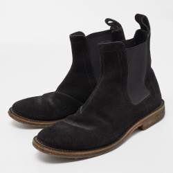 Bottega Veneta Black Suede Chelsea Ankle Boots Size 40