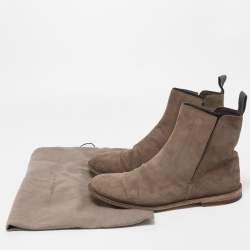 Bottega Veneta Brown Suede Voortrekking Jag Ankle Boots Size 40