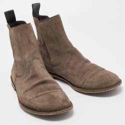 Bottega Veneta Brown Suede Voortrekking Jag Ankle Boots Size 40