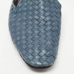 Pre Owned Bottega Veneta Blue leather Intrecciato Fiandra Mule Flats Size 43.5