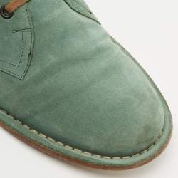 Pre Owned Bottega Veneta Green Suede Lace Up Boots Size 42