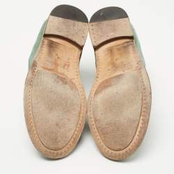 Pre Owned Bottega Veneta Green Suede Lace Up Boots Size 42